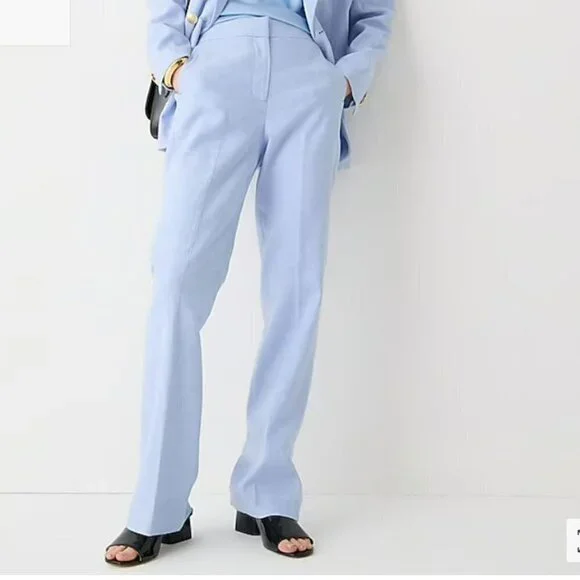 NWT - J. Crew Willa full-length flare pant in stretch linen blend - Picture 2 of 4